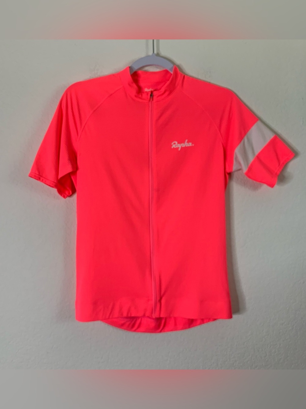 Rapha Womens neon pink core lightweight full zip jersey M